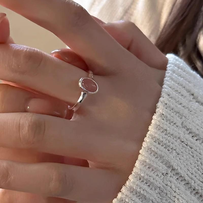 2023 Irregular Pink Heart Zircon Open Ring for Women - Sweet, Cool, Niche Design
