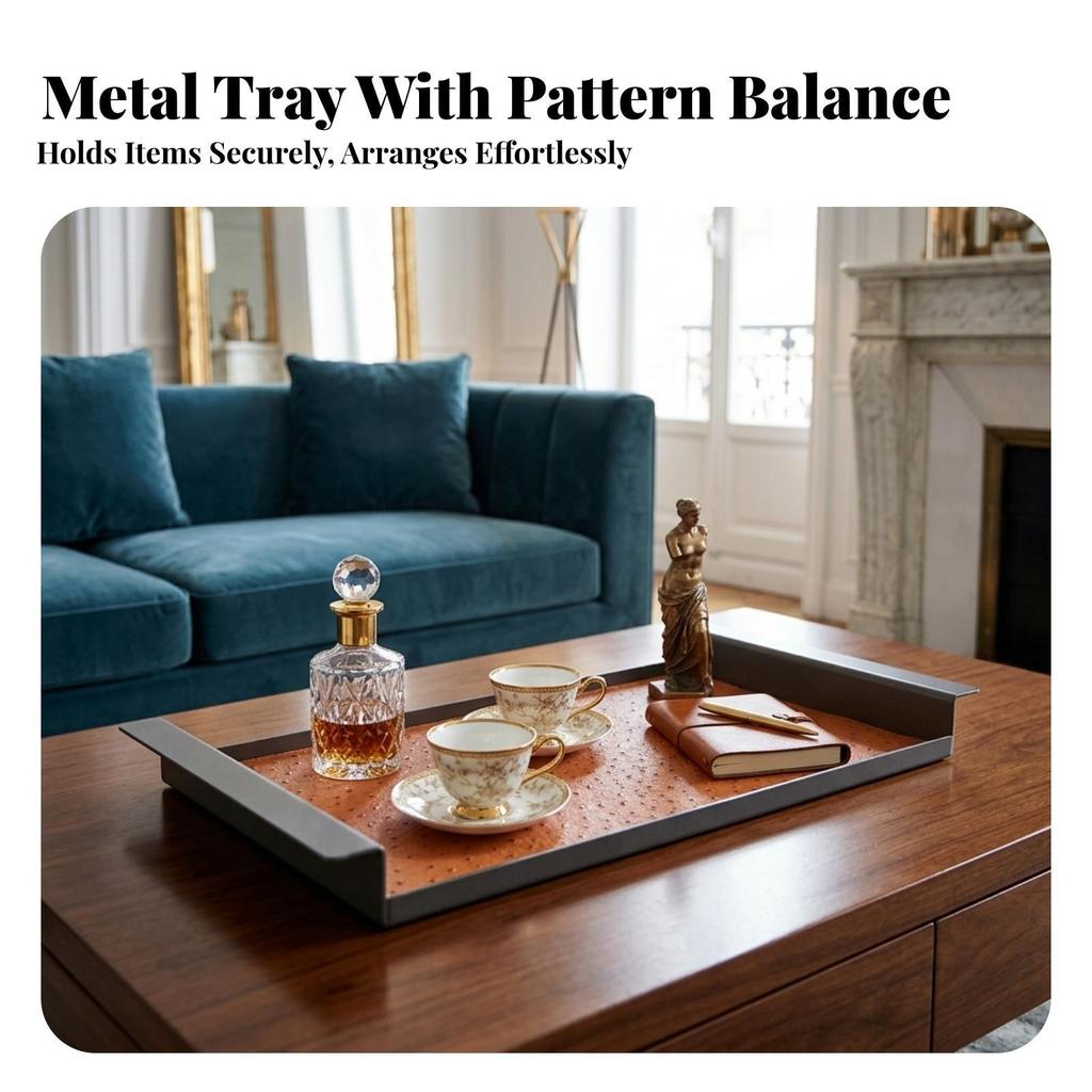 Sturdy Catchall Tray with Raised Edges | Versatile, Tabletop Tray, Modern, for
