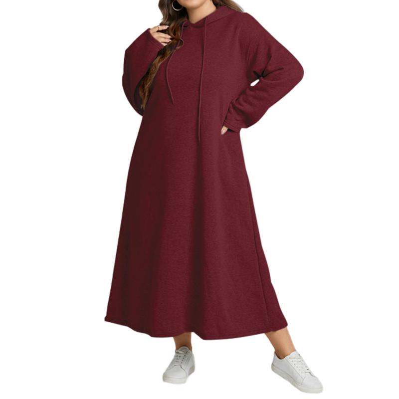 

Толстовки с капюшоном повседневное женское платье с длинным рукавом и круглым вырезом FZH 2XL