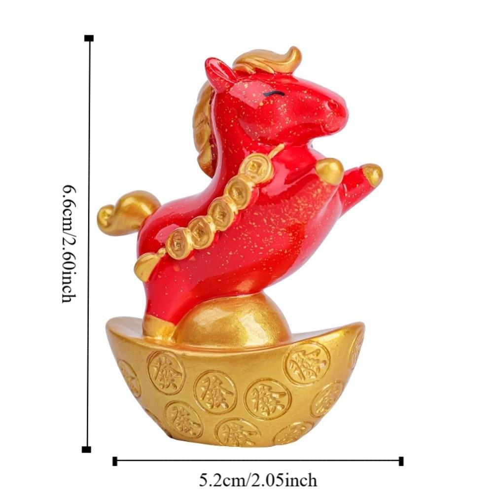 Resin Horse Shape Ornament Unique Zodiac Horse Figurines Creative Pony Figurine Spring Festival