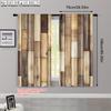 2pcs   Curtains Roller Blinds 2D Plane Printing Brown Wood Panel Kitchen Curtains Polyester (without Rod) Decorations Clearance