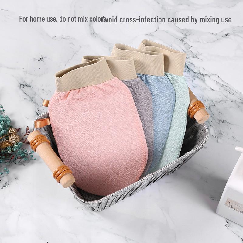 Back Scrubber Thin Medium Grit Bath Towel and Gloves for Men and Women
