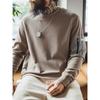 Light Luxury Outdoor Wool and Goose Down Long-Sleeve T-Shirt for Men, Winter Round-Neck Thermal Base Layer, Export Men's Sweatshirt