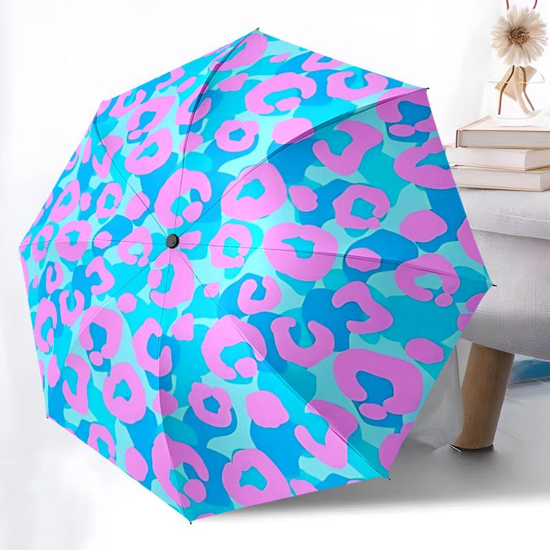 

1pc Cheetah Print Automatic Umbrella | Portable Foldable 8-Rib Manual Open, Cute Birthday & Holiday Gift for Outdoor yy260107108