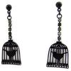 Les Trésors De Lily [L5629] - Black 'Carmen' Earrings (caged Bird)