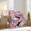 1pc Cute, Hello Kitty, BowDigital Print Fleece Blanket - Contemporary Style, Suitable for All Seasons, Perfect for Home, Travel, or Camping