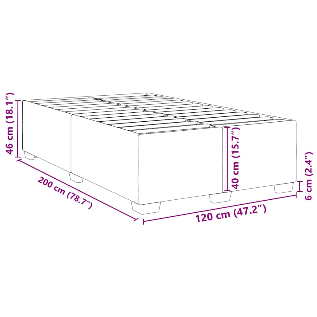 Bed Frame Blue 120 x 200 cm Velvet