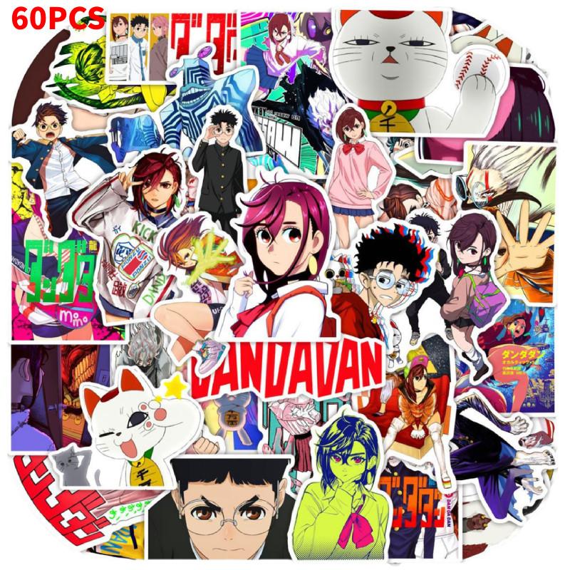 

New 60 Pack Anime Stickers Waterproof Adhesive For Phone Cases Cups Notebooks