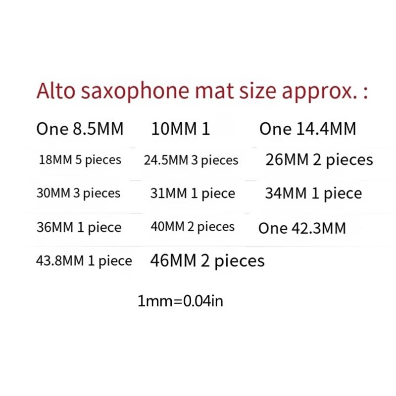 25Pcs Saxophone Pads, Altos Saxophone Cushions Pad Sheepskin Sound Hole Resonator Saxophone Gasket Wind Instrument Parts