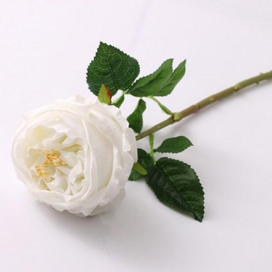 Realistic Vivid No Watering Not Withered Hemming Imitation Rose Faux Silk Rose Flower Wedding Garden Decoration