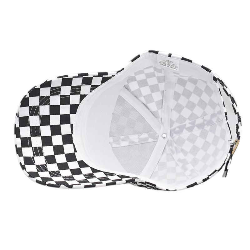 Gorra de béisbol de algodón a cuadros estampada nueva para exteriores, gorra de béisbol a cuadros para exteriores, gorra versátil para exteriores