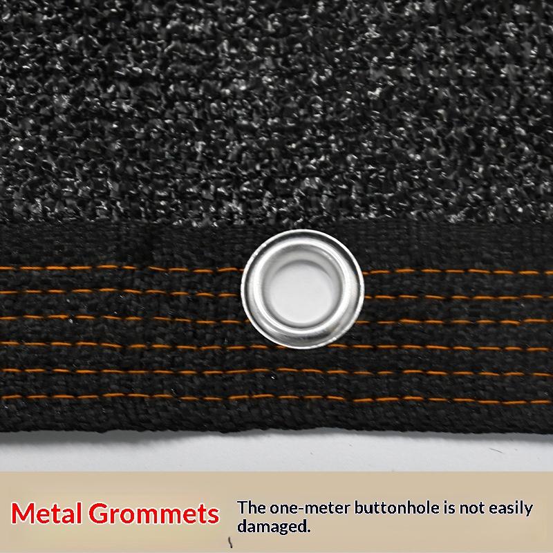 Shade Cloth Black 70-80% Sun Block HDPE Anti-UV Encrypted Net with Buckle Edge Binding for Balcony Courtyard Camping Screen