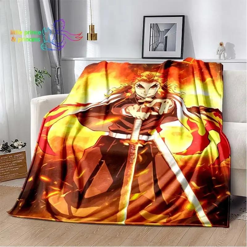 Rengoku Kyoujurou Demon Slayer Character Anime Blanket Lightweight Comfortable Soft Breathable Ultra Warm Blanket Bedding Travel