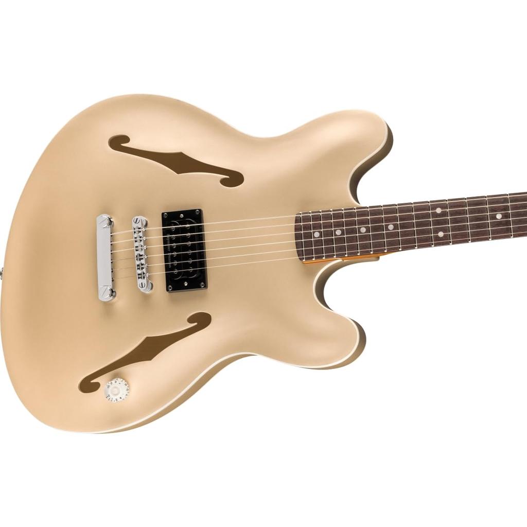 DeLonge Starcaster Rosewood Fingerboard Chrome Hardware Satin Shoreline Gold Fender Tom DeLonge Fender/Tom