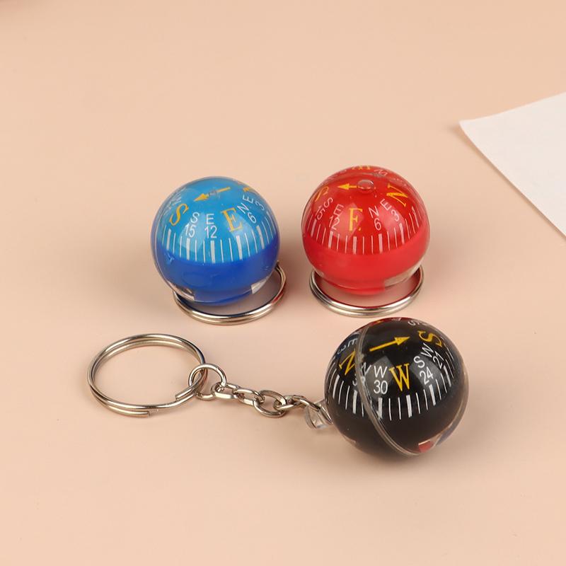Round Shape Small Mini Survival Compasses For Outdoor Camping Hiking Travel Precision Dial EDC Ball Keychain