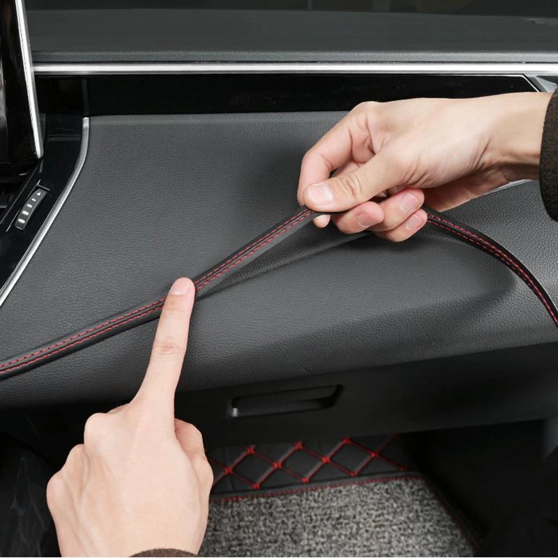 Auto Interieur DIY Strips Universele Decoratieve PU Leer Geweven Sierstrips voor Deur Dashboard Stickers Autobeschermingsstickers