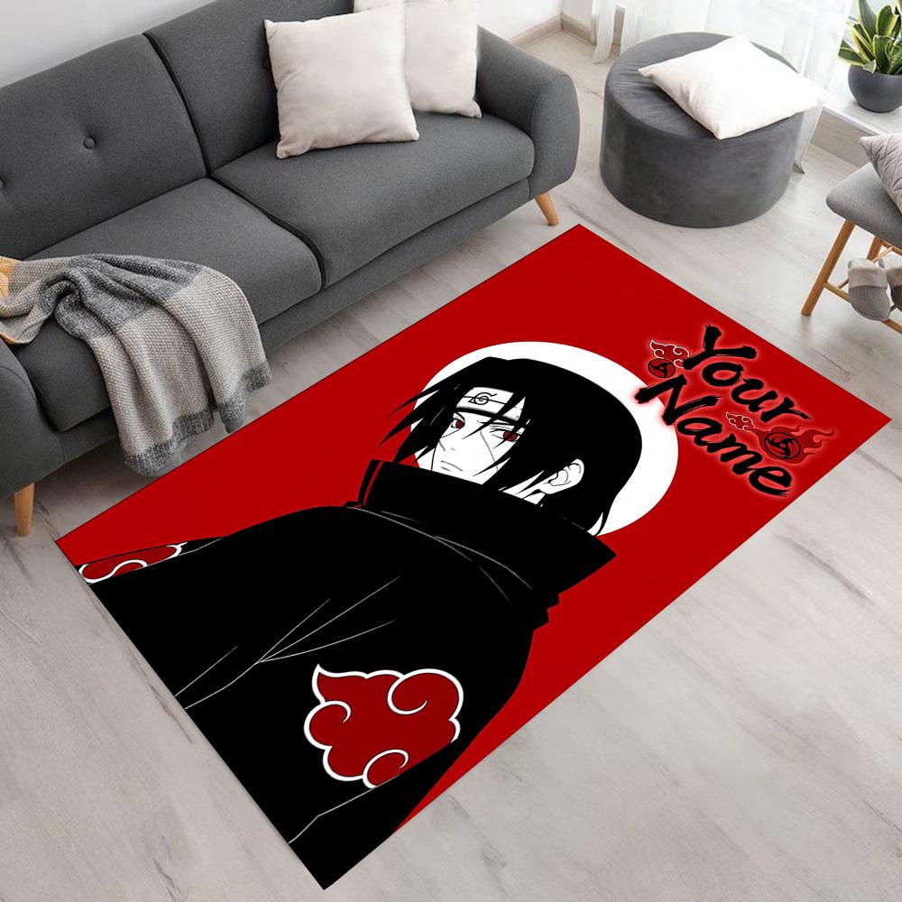 Naruto Character Customize Your Name Floor Rug Office Rug Design for Dining Room Bedrooms Playrooms Dormitory Anti-slip Rug Office Home Decor