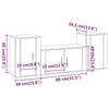 3 Piece TV Cabinet Set Grey Sonoma Particleboard
