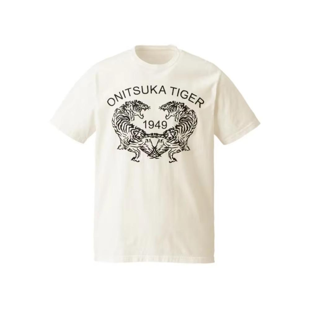 Classic OnitsukaTiger Onitsukatiger Tiger Official Men's and Women's Casual Fashion Simple Loose Round Neck T-shirt