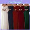 Elegante Abito Lungo in Chiffon Monospalla con Maniche Lunghe per Matrimonio e Festa in Stile Classico per Donne