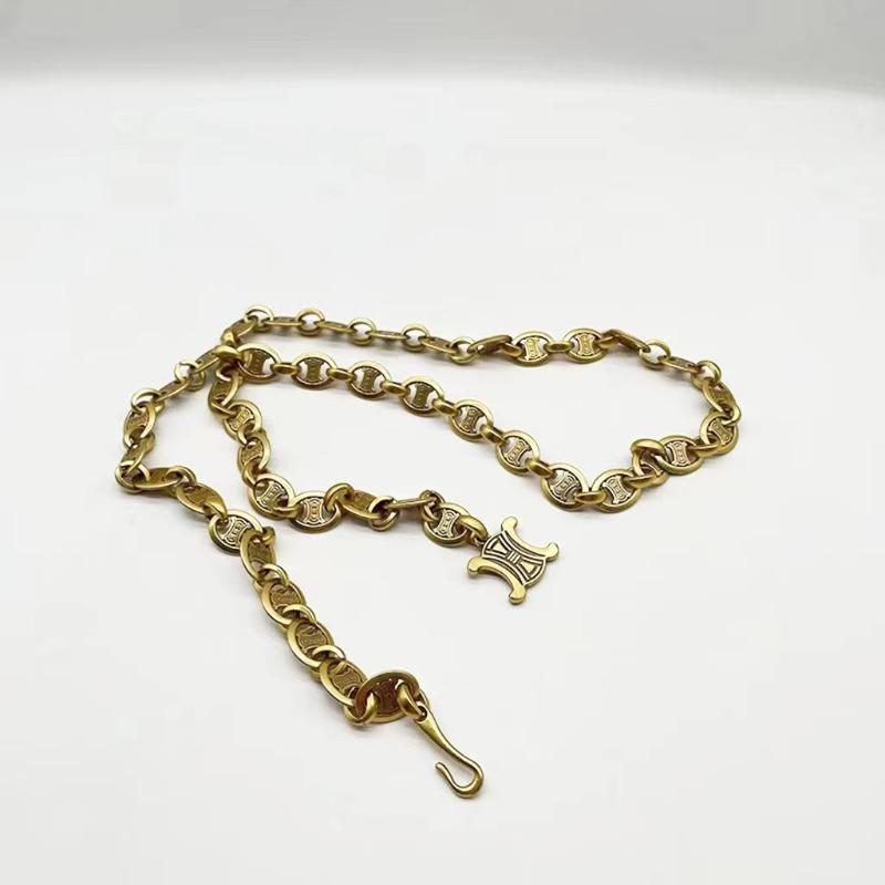 Retro Solid Waist Chain, Heavy Texture Medieval Metal Jumpsuit with Waist Design Temperament European and American