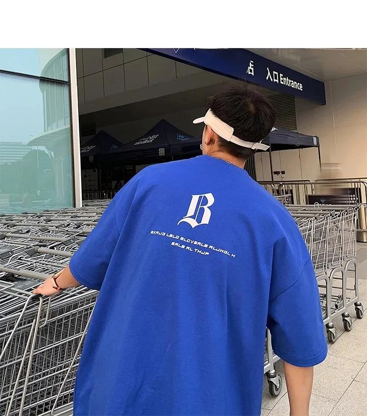 

Men s Summer Heavy American Sle Short Sleeve T-shirt Loose Cotton Ins Fashion Brand Men s Half Sleeve T-shirt Simple White Top 4XL