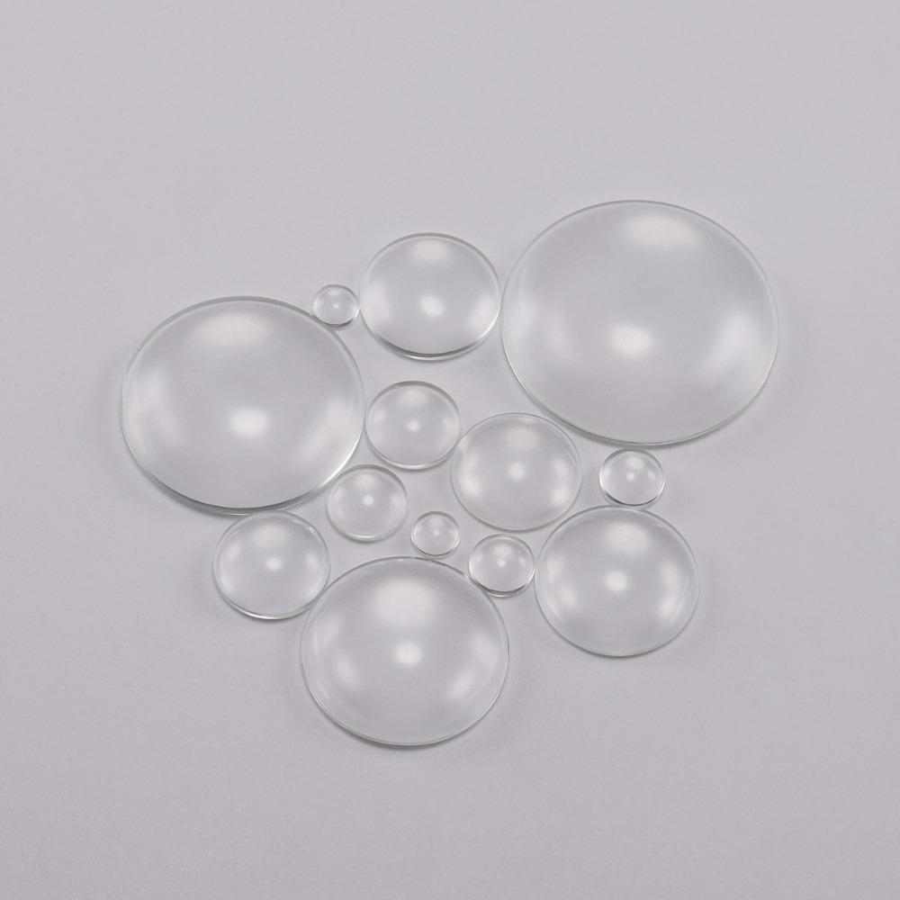 5-50Pcs/lot Transparent Round Oval Square Heart Glass Cabochon Cabochon Cameo Tray Settings For DIY Jewelry Making Supplies
