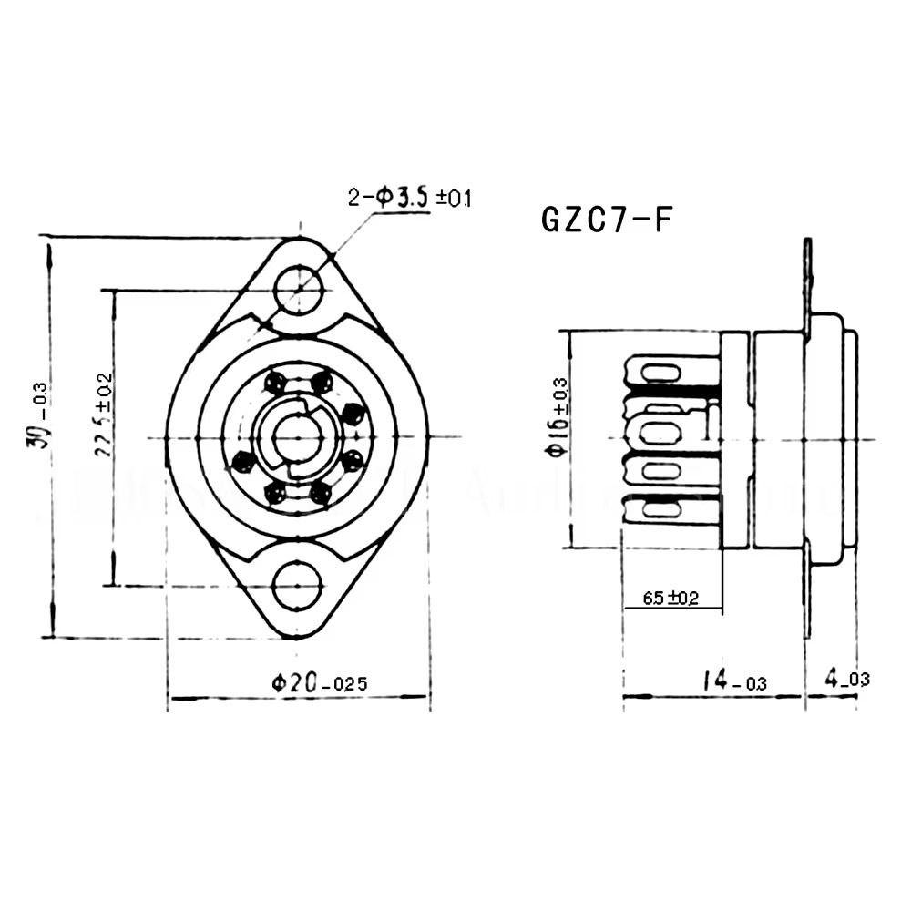 1Pcs DIY Valve Base PCB Mount GZC7-F GZC7-F-G for EAA91 EC92 6X4 EZ90 6Z4 EF95 Audio Amplifier