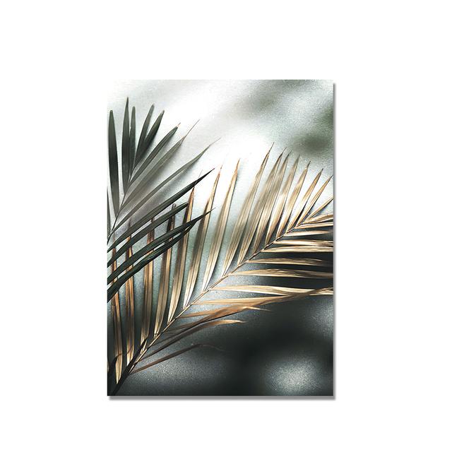 Nordic Wall Art Decor Golden Palm Leaf Plant Canvas Painting Poster Print Botanical Scandinavian Decoration Picture Home Decor