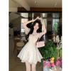 White moonlight temperament, cut flowers, fluffy, casual, high-end charm, mesh patchwork dress, princess dress