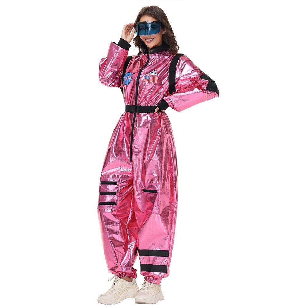 

Жіночий костюм космонавта для косплею на Хелловін - Космічний скафандр для клубного чи сценічного виступу, Яскраві кольори з гарячим тисненням. Medium