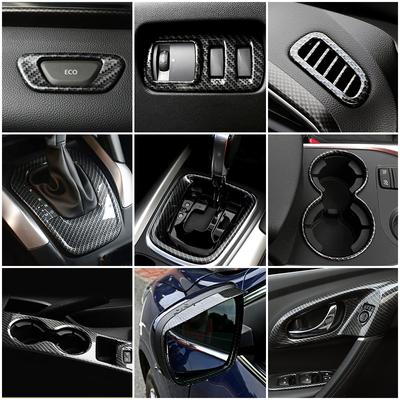 For Renault Kadjar 2015- Car Central Console Part Trim Frame Cover Car Interior Styling Modify Carbon Fiber Color