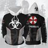 Evil Umbrella Resident Corporation Hoodie Cosplay Jacket Pullover 3d Print Coat