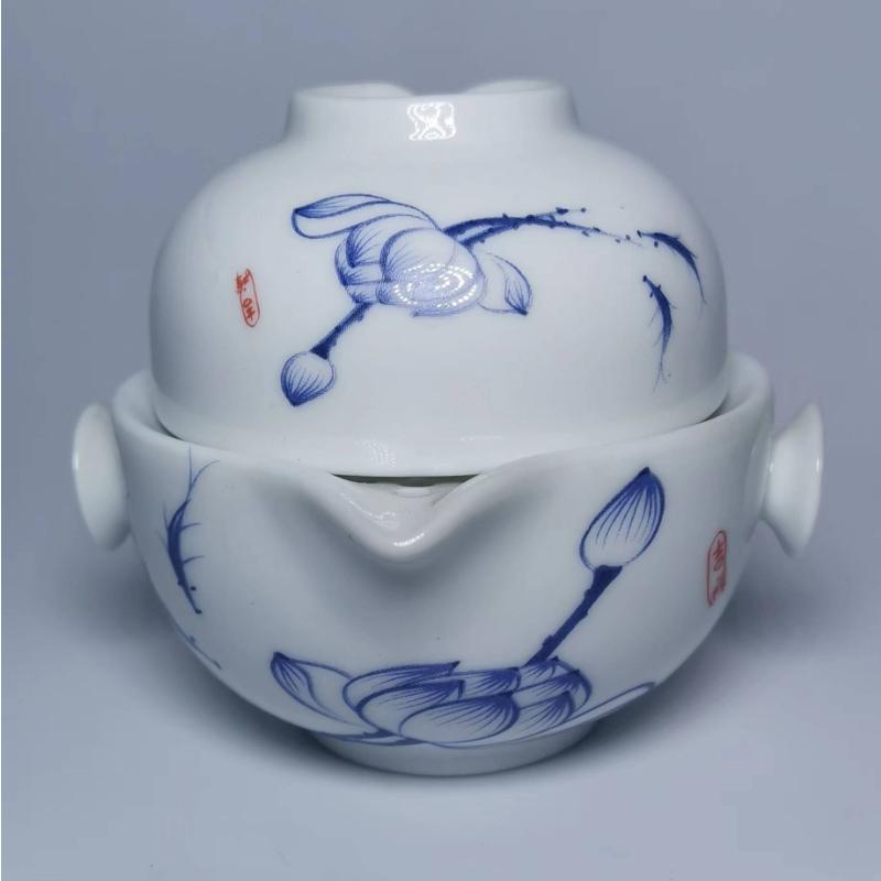 High Quality Ceramic Tea Set Travel Teaware Include 1 Pot 1 Cup,Beautiful and Easy Teapot Kettle,kung Fu Teaset Elegant Gaiwan