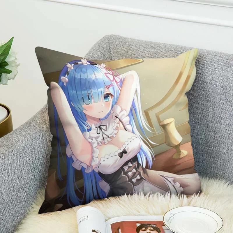 45x45 Cushions Covers for Bed Pillows Fall Pillow Cover 40x40 Decorative Cushion Pilow Cases Pillowcase Sofa Anime Body Home