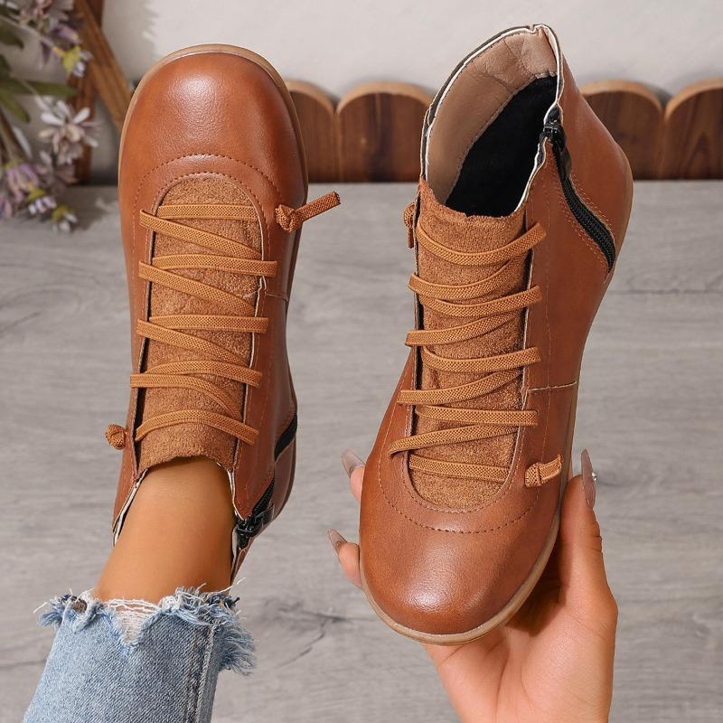 British Style Low-tube European and American Boots New Women's Boots Large Size British Martin Boots Casual Short Boots