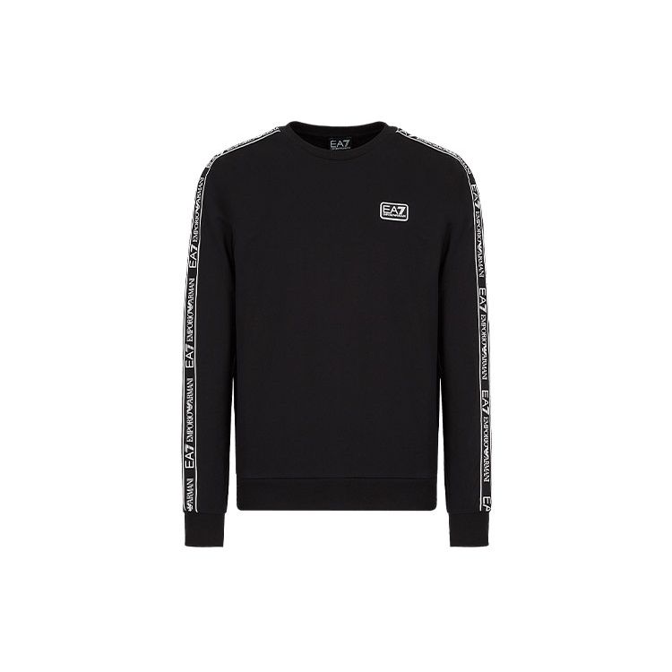 Emporio Armani EA7 SS22 Logo Print Crew Neck Sweatshirt Men sweatshirt Black 3LPM39-PJ05Z-0200 S