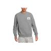 Jordan Solid Color Logo Patch Fleece-Lined Crew Neck Sweatshirt Men Tops Gray FB3910-091