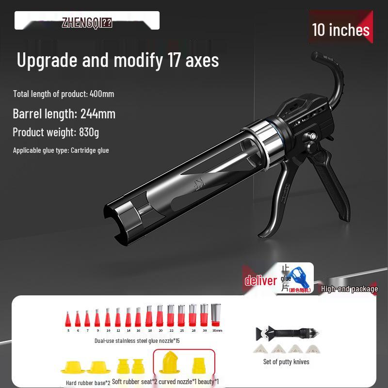Semicircular Silicone Soft Caulking Glass Glue Gun with Auto Break and Labor-Saving Design