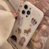 Childlike Little Animals for IPhone 16 Mobile Phone Case Glitter for IPhone 15 Promax Soft Case 14 Double Layer Cartoon 17
