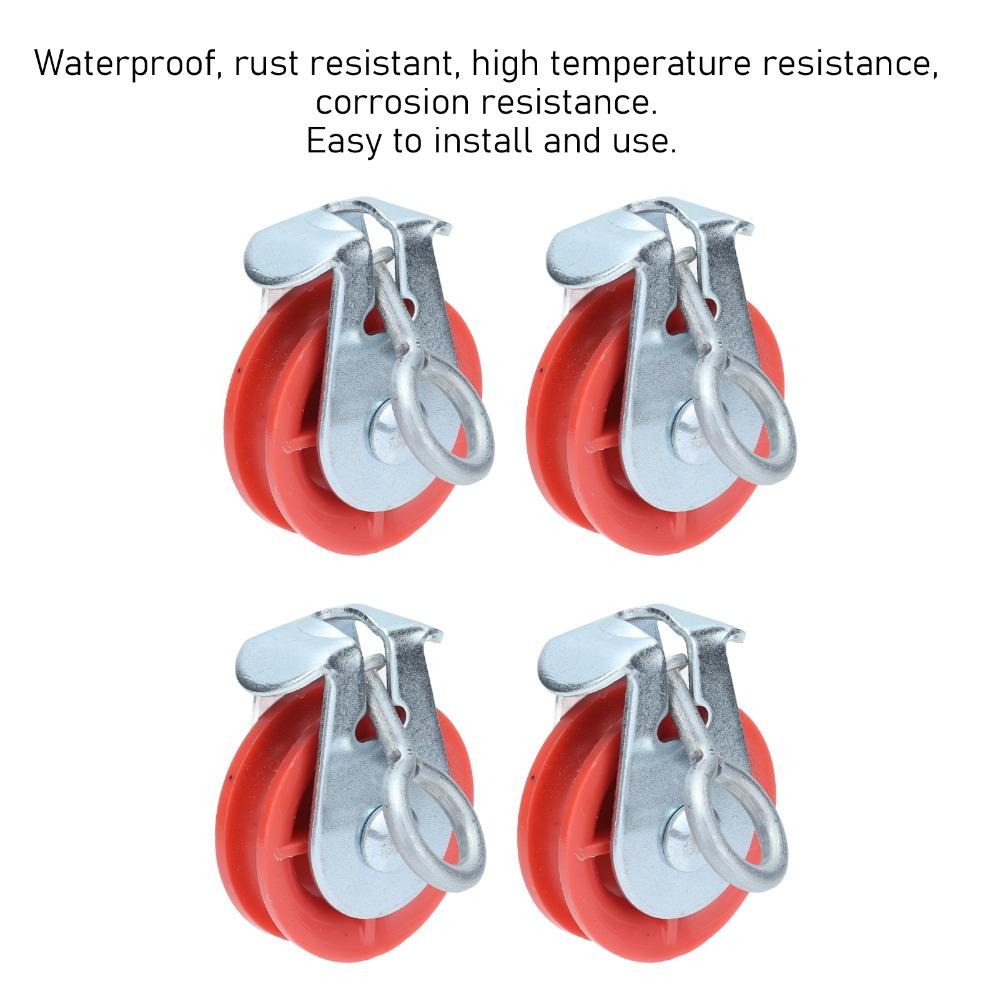 10pcs Single Groove Fixed Pulley Red Plastic Wheel Automatic Waterline Pulley Chicken House