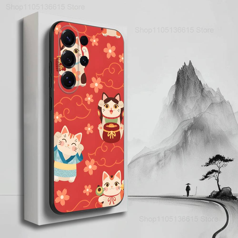 

Мультяшный Счастливый Кот Милое Искусство Для Samsung S9,S10,S20,S10,S21,S25,S24,S23,Ultra,FE,Plus,Lite,Мягкий Силиконовый Черный Чехол SamsungS21ULTRA