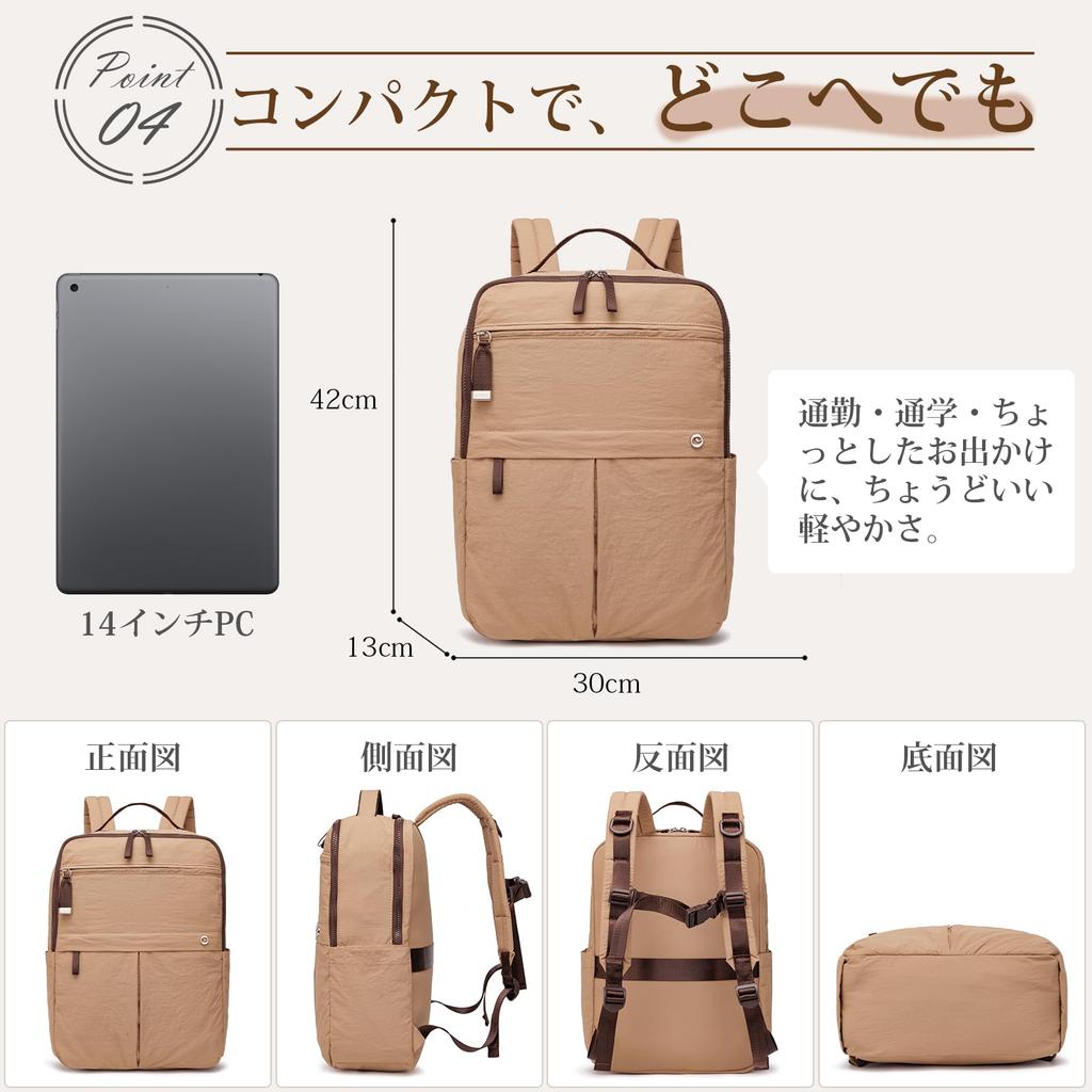 Colosuoa Damen Rucksack mit großer Kapazität, wasserdicht, für Business und Reisen, passend für 15,6-Zoll-Laptop, mit mehreren Taschen, schlichtes und stilvolles Design,