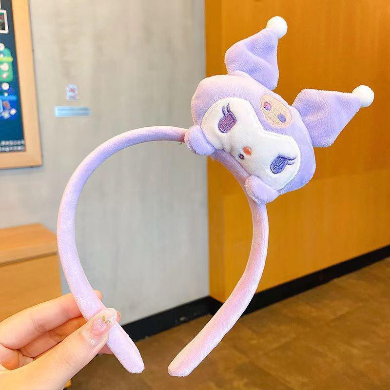 Sanrio Cinnamoroll & My Melody Cute Cartoon Plush Makeup Headband & Hair Clip Set for Women