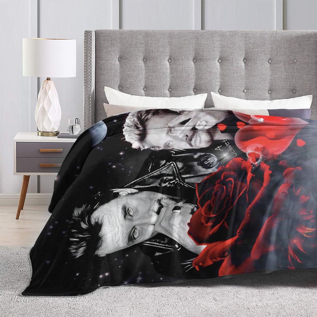 Rock Star Johnny Hallyday Blanket Quality Warm  Bedding Throws Winter Decorative Couch Chair Pattern Bedspread