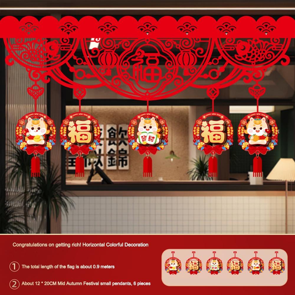 Lucky Character Door Decoration Red New Year Decorations Festive New Year Supplies