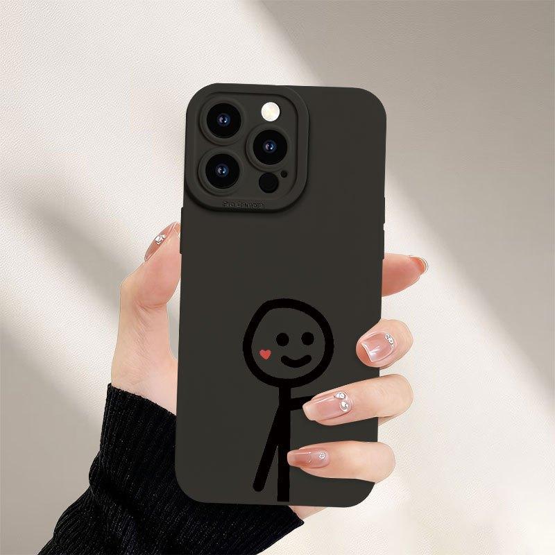 Couple Style Minimalist Pattern Phone Case Suitable for iPhone 17 16 15 14 13 12 11 Pro/Max/Plus Anti Drop and Shockproof