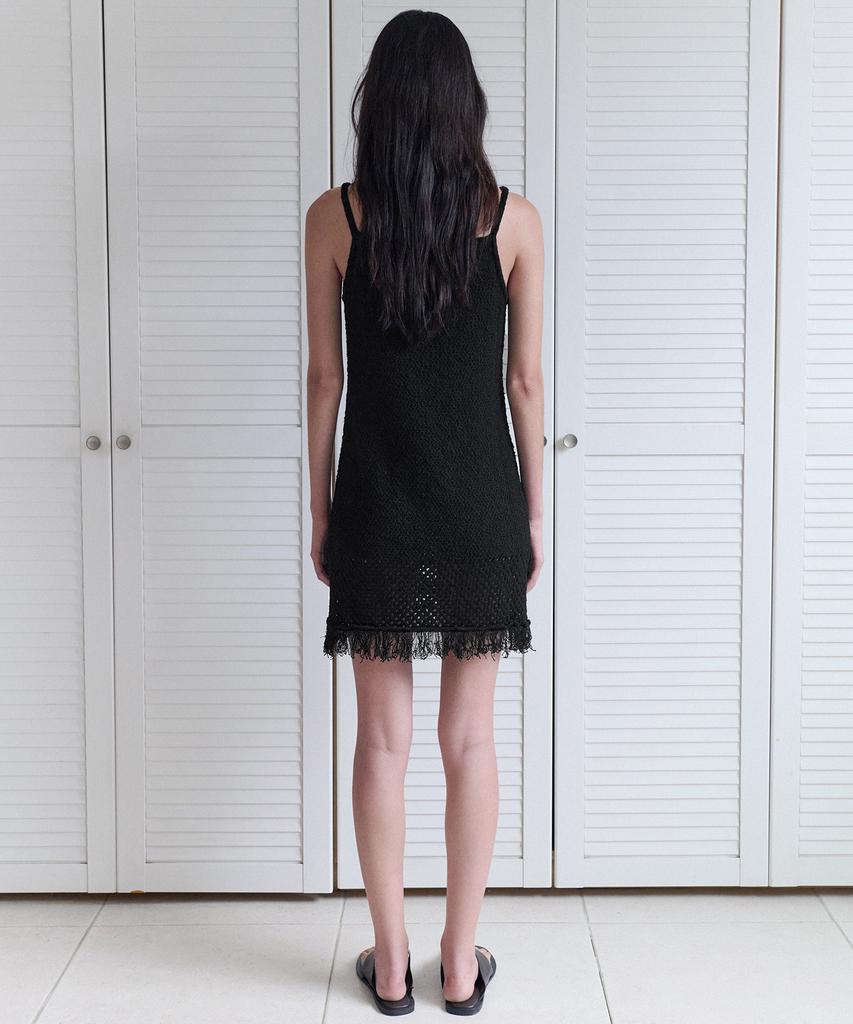 ANDNEEDS Luna Fringe Knit Dress (Black)