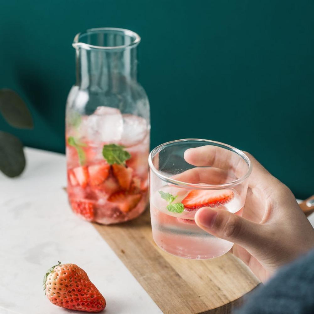 With Cup Living Room Cold Kettle Heat-resistant Drink Pitcher Convenient Water Jug  Study