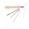 5Pcs Punch Needle Set 2.5Mm/3.5Mm/5Mm Adjustable Wooden Handle Punch Stitching Kit For Diy Cross Embroidery Craft Needles